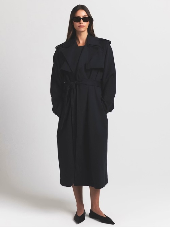 SKIMS Jackets & Blazers - NWT Skims Boyfriend Oversized Trench Coat Onyx Size L
